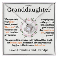 Our Granddaughter - (Love Grandma & Grandpa) | Stainless Steel and 14k Gold Necklace