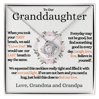 Our Granddaughter - (Love Grandma & Grandpa) | Stainless Steel and 14k Gold Necklace