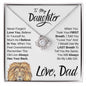 To My Daughter (Love, Dad) Old Lion Has Your Back, Beautiful Gold Knot Necklace