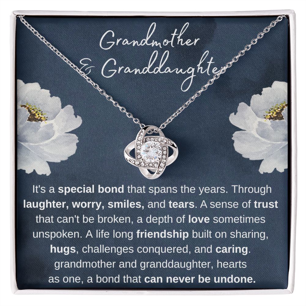 Grandmother and Granddaughter - Special Bond, Gold and Stainless Steel Necklace for Granddaughters