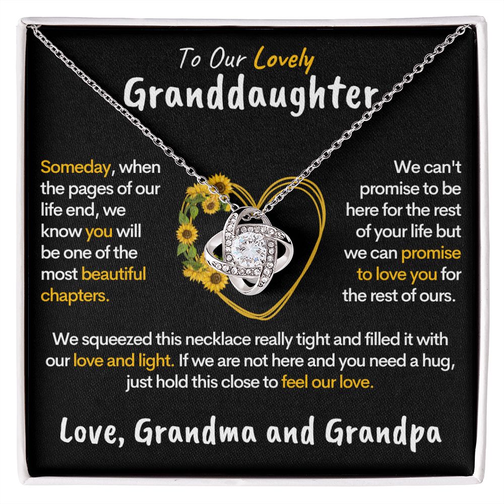 Lovely Granddaughter - Promise to Love You | Beautiful 14k Gold & Steel Necklace