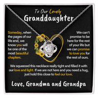 Lovely Granddaughter - Promise to Love You | Beautiful 14k Gold & Steel Necklace