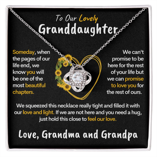Lovely Granddaughter - Promise to Love You | Beautiful 14k Gold & Steel Necklace 14K White Gold Finish Standard Box