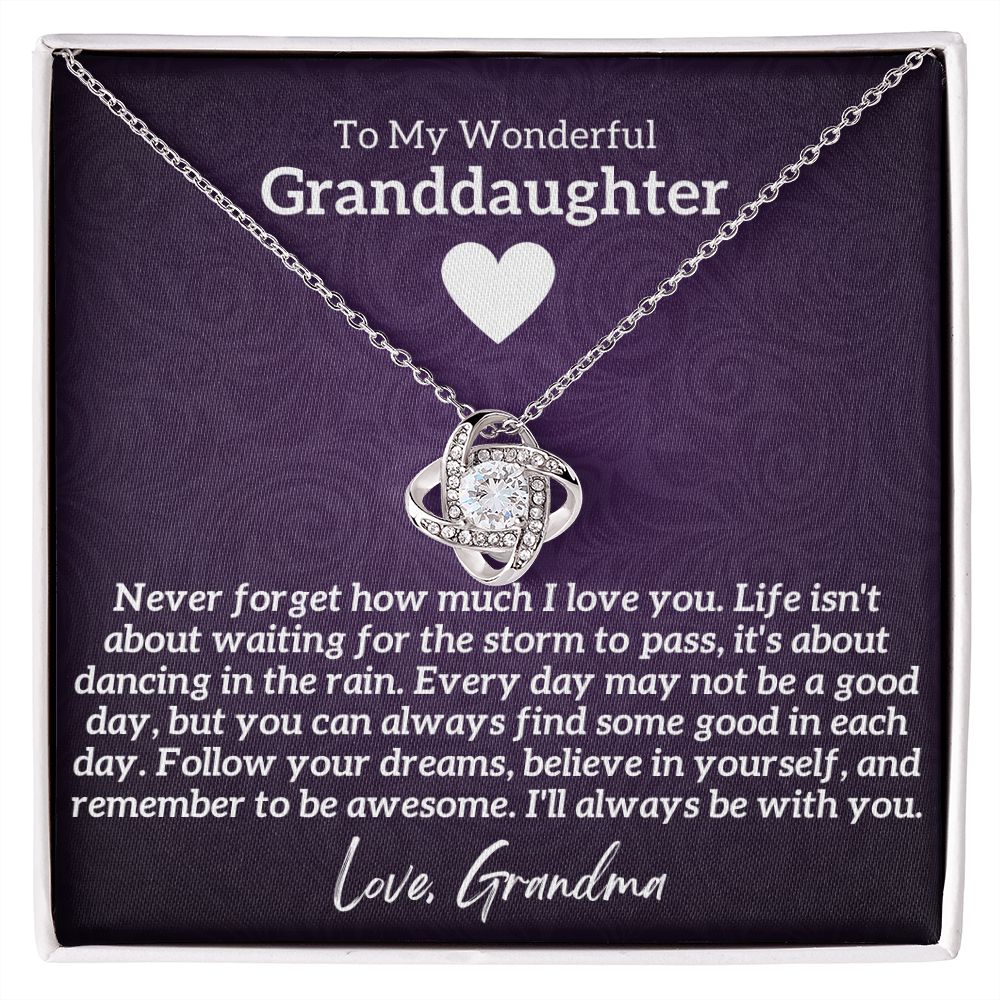 Wonderful Granddaughter Gift, From Grandma, Graduation or Birthday Present, 14k White Gold Necklace