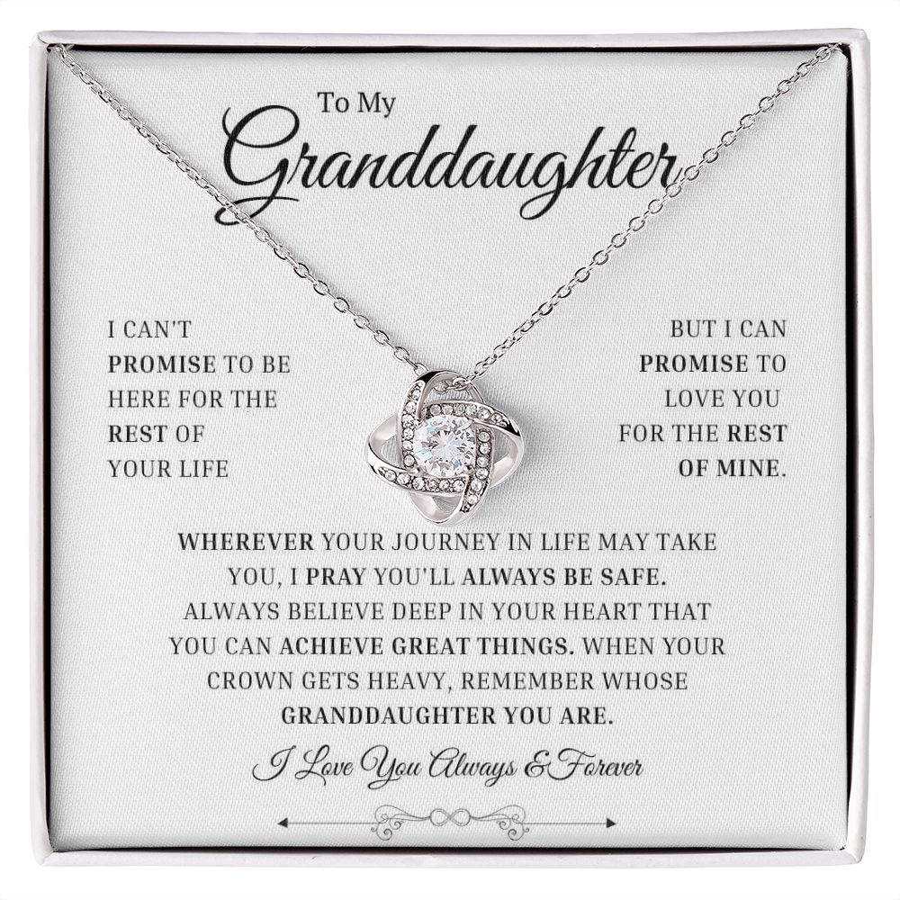 Granddaughter Gift from Grandma or Grandpa, To Our Grand Daughters, 14k White Gold Necklace