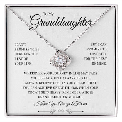 Granddaughter Gift from Grandma or Grandpa, To Our Grand Daughters, 14k White Gold Necklace