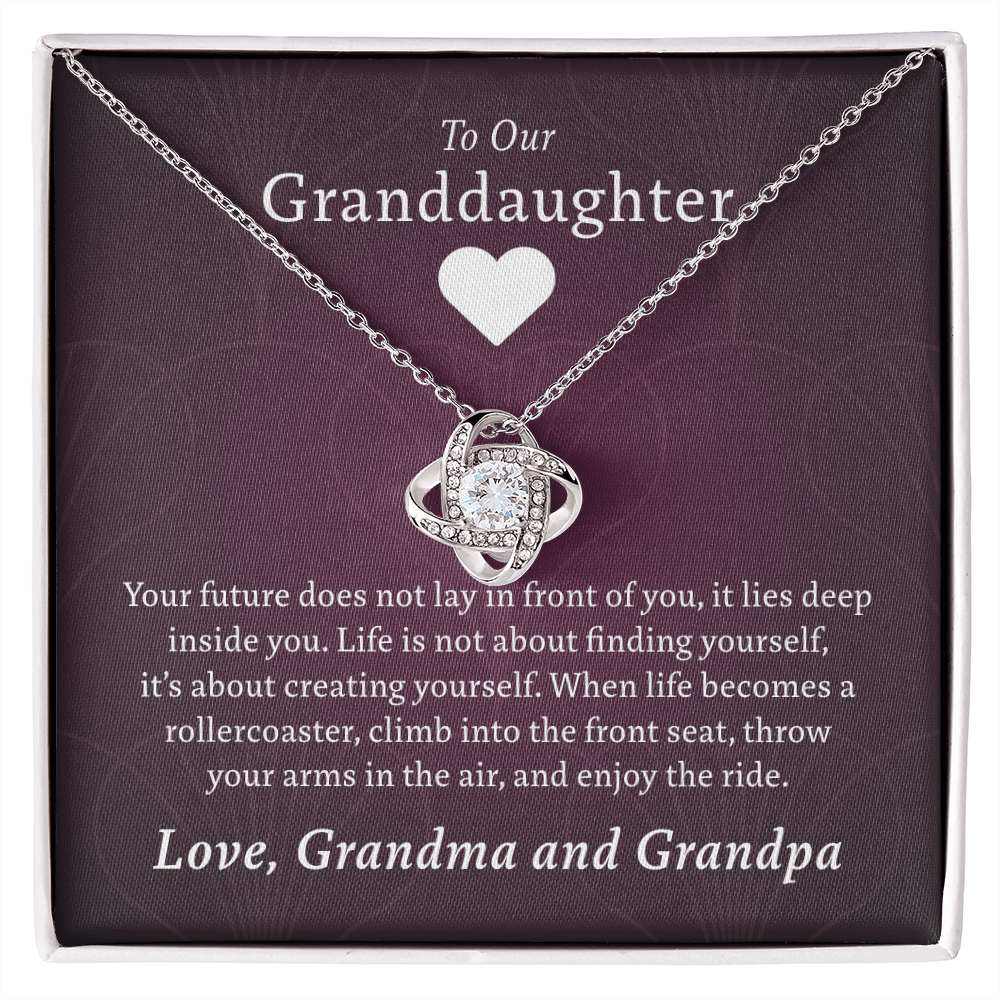 To Our Granddaughter (From Grandma & Grandpa)  | Gold and Stainless Steel Knot Necklace