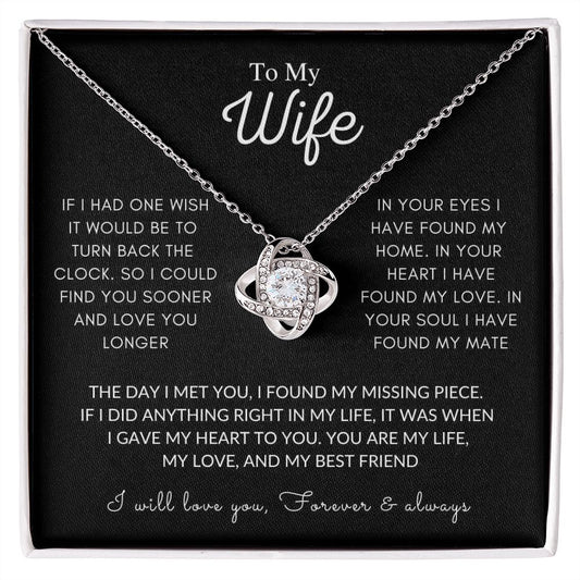 Wife Luxury White Gold Necklace Gift, If I Had One Wish, Valentine's Day, Anniversary Gift