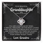Beautiful Granddaughter - Special Treasure | 14k White Gold Necklace With Message Card and Box
