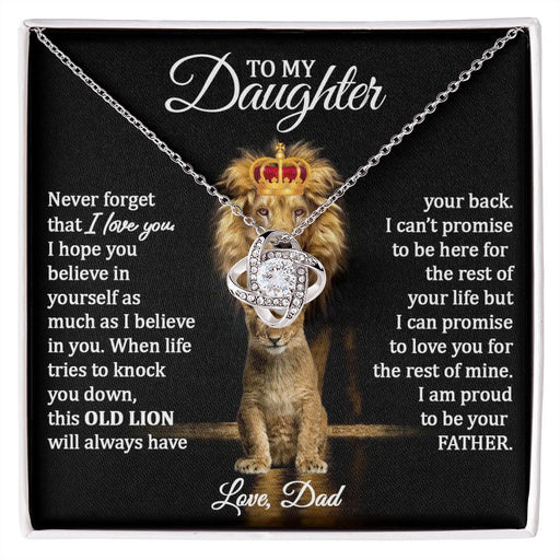 To Daughter (Love Dad) Beautiful 14k Gold Necklace Daughters 14K White Gold Finish Standard Box