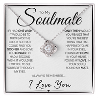 To My Soulmate - My One Wish, Gold and Stainless Steel Love Necklace