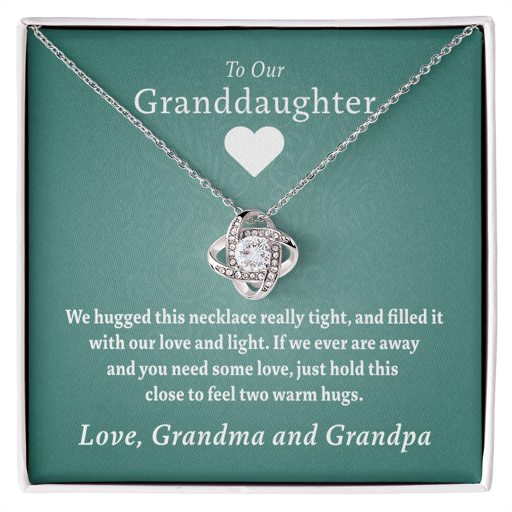 Our Granddaughter (From Grandma & Grandpa) - Two Warm Hugs Gold Necklace
