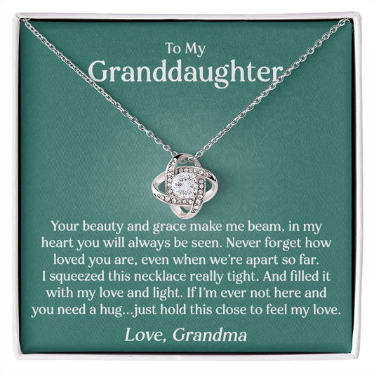 To Granddaughter - You Are Loved (Love, Grandma) | 14k White Gold Necklace