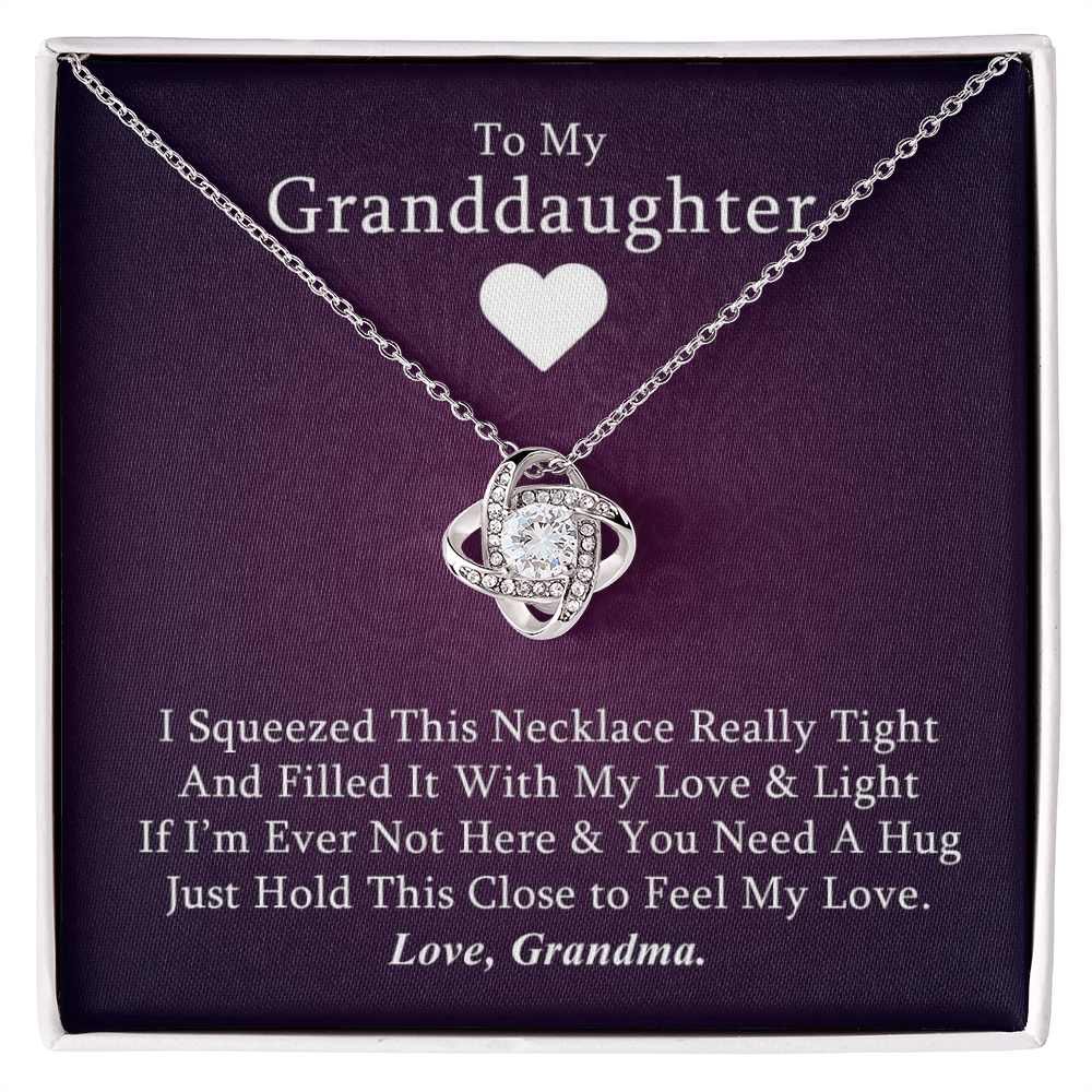 To My Granddaughter - Hold This Close - Gold and Stainless Steel Knot Necklace