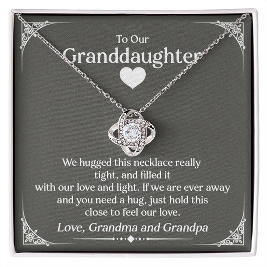 To Our Granddaughter (Love Grandma and Grandpa) | 14k White Gold and Stainless Steel