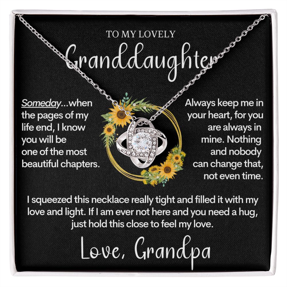 Granddaughter Gift | From Grandpa, 14k White Gold Necklace, Graduation, Birthday Gift for Grand Daughters