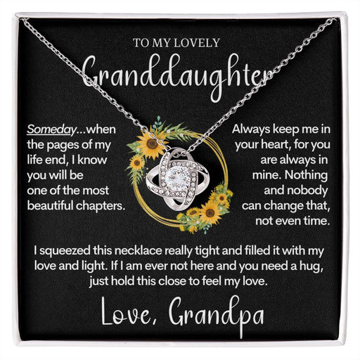 Granddaughter Gift | From Grandpa, 14k White Gold Necklace, Graduation, Birthday Gift for Grand Daughters 14K White Gold Finish Standard Box