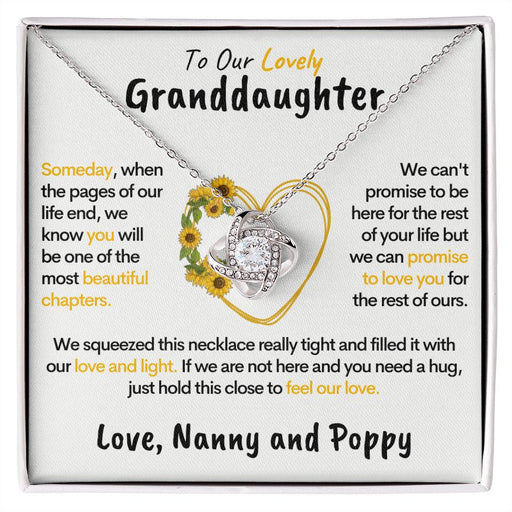 To Our Granddaughter (Love Nanny & Poppy) - Sunflower Heart Necklace 14k Gold Stainless Steel 14K White Gold Finish Standard Box