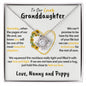 To Our Granddaughter (Love Nanny & Poppy) - Sunflower Heart Necklace 14k Gold Stainless Steel