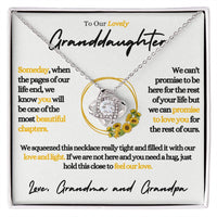 Granddaughter Necklace (Grandma and Grandpa), Beautiful Gold Necklace Keepsake for Grand Daughters