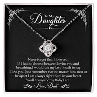 To Daughter (Love Dad) Last Breath | 14k White Gold Knot Necklace for Daughters