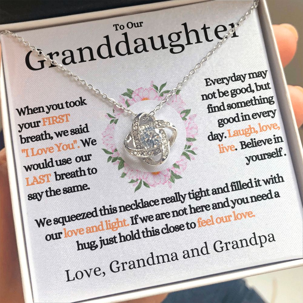 Our Granddaughter - (Love Grandma & Grandpa) | Stainless Steel and 14k Gold Necklace