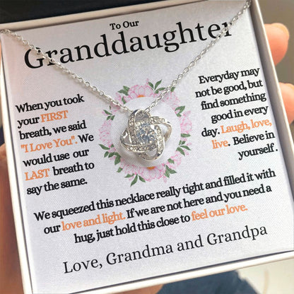 Our Granddaughter - (Love Grandma & Grandpa) | Stainless Steel and 14k Gold Necklace