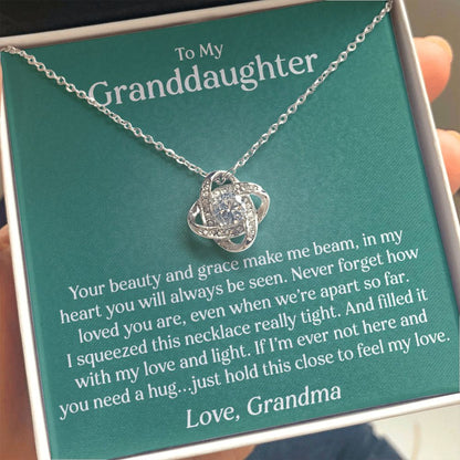 To Granddaughter - You Are Loved (Love, Grandma) | 14k White Gold Necklace