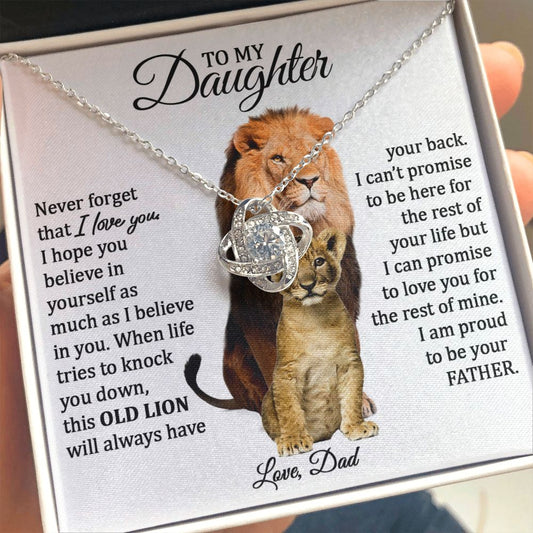 To My Daughter - Never Forget I Love You (Love Dad) Beautiful 14k Gold Necklace