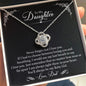 To Daughter (Love Dad) Last Breath | 14k White Gold Knot Necklace for Daughters