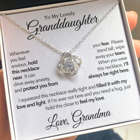 To My Lovely Granddaughter - Always Right Here, Gold and Stainless Steel Necklace