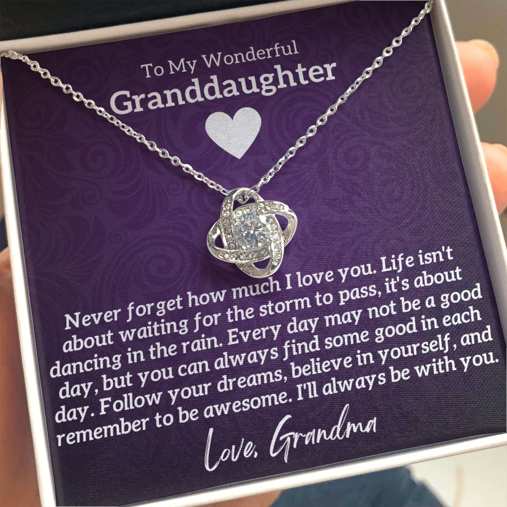 Wonderful Granddaughter Gift, From Grandma, Graduation or Birthday Present, 14k White Gold Necklace