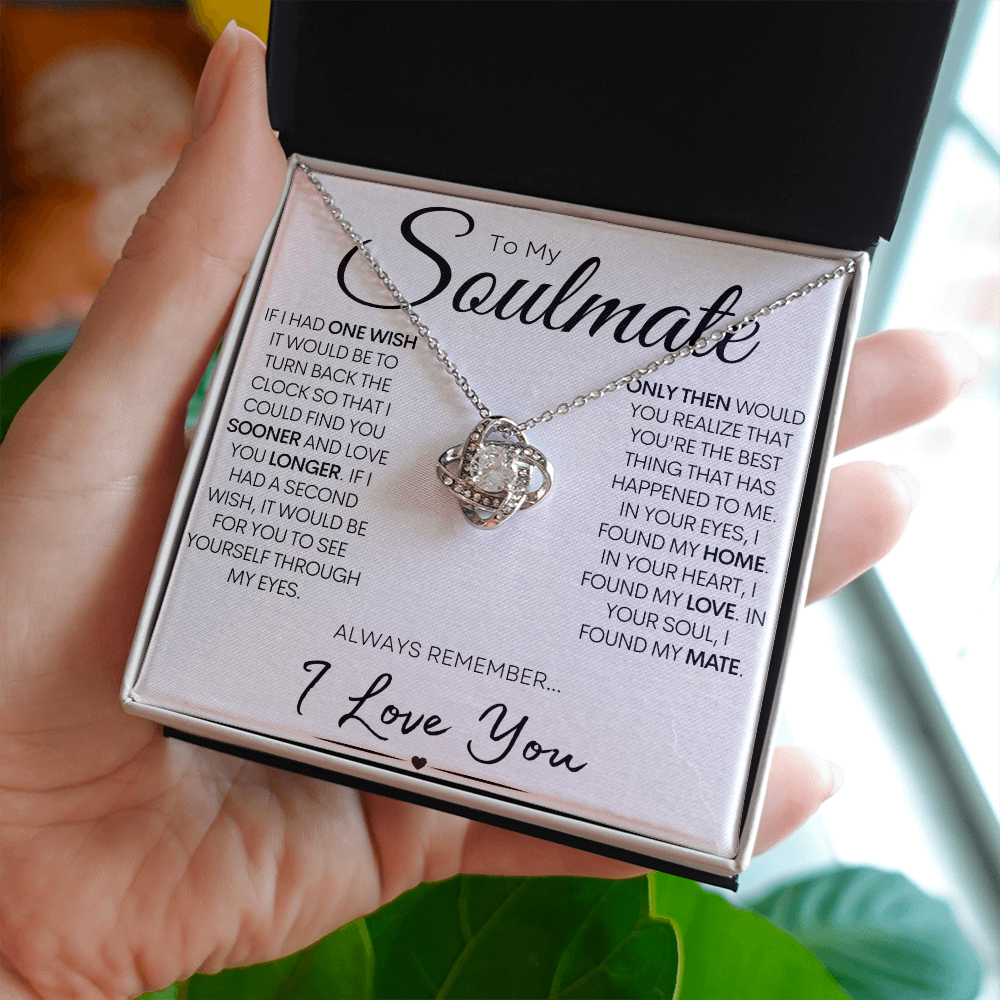 To My Soulmate - My One Wish, Gold and Stainless Steel Love Necklace