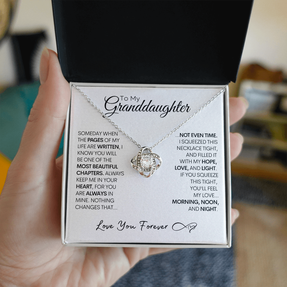 To My Granddaughter, Pages of My Life | Gold and Stainless Steel Necklace