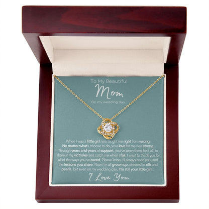 To My Beautiful Mom (On My Wedding Day) | 14k Gold Necklace for Mother
