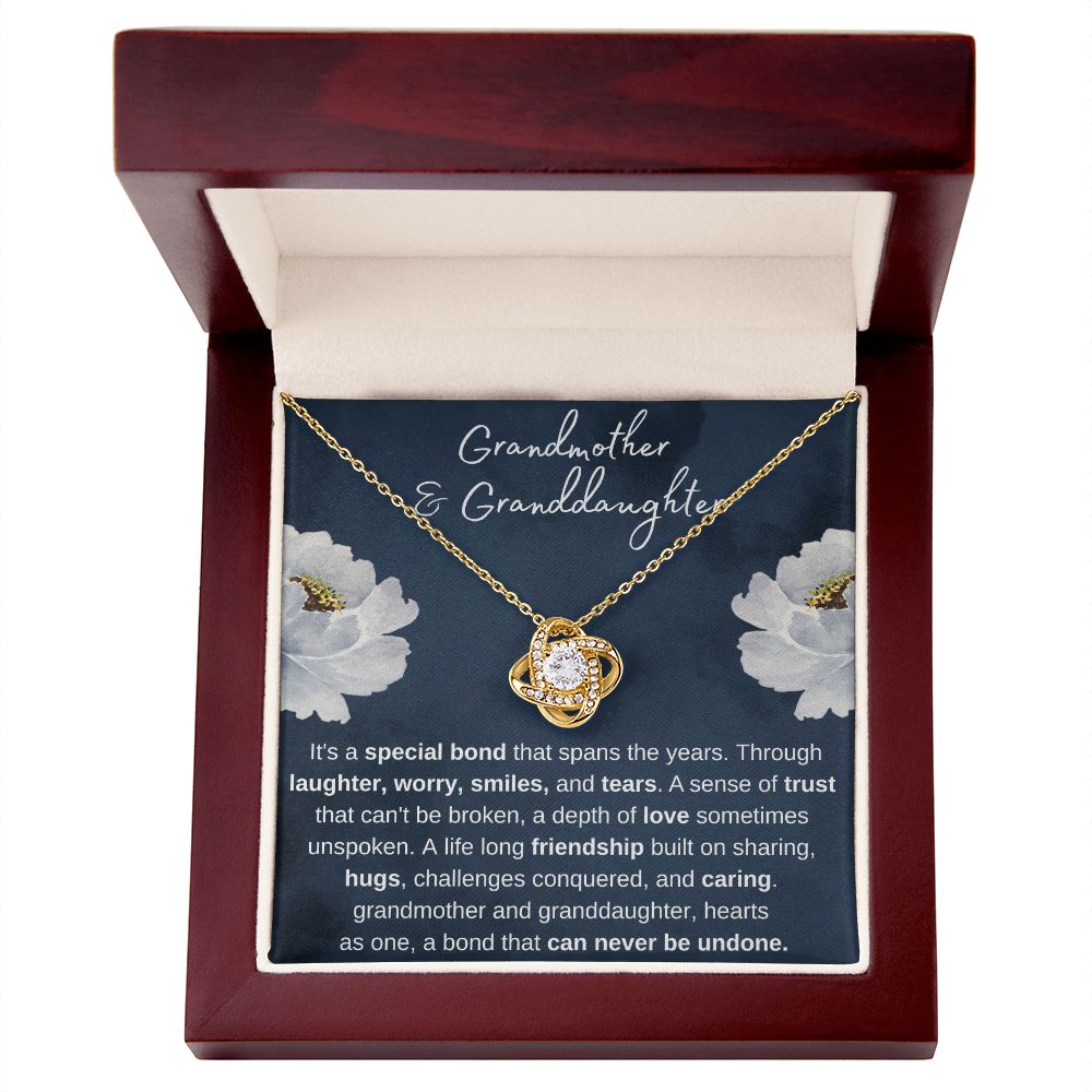 Grandmother and Granddaughter - Special Bond, Gold and Stainless Steel Necklace for Granddaughters