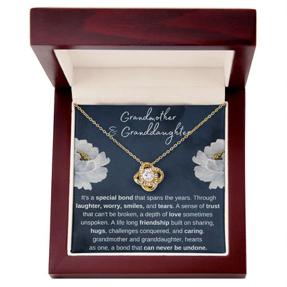Grandmother and Granddaughter - Special Bond, Gold and Stainless Steel Necklace for Granddaughters
