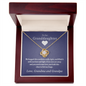 To Our Granddaughter (From Grandma & Grandpa) - Hugged This Tight Purple Card  | Gold and Stainless Steel Knot Necklace