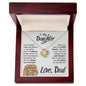 To My Daughter (Love, Dad) Old Lion Has Your Back, Beautiful Gold Knot Necklace