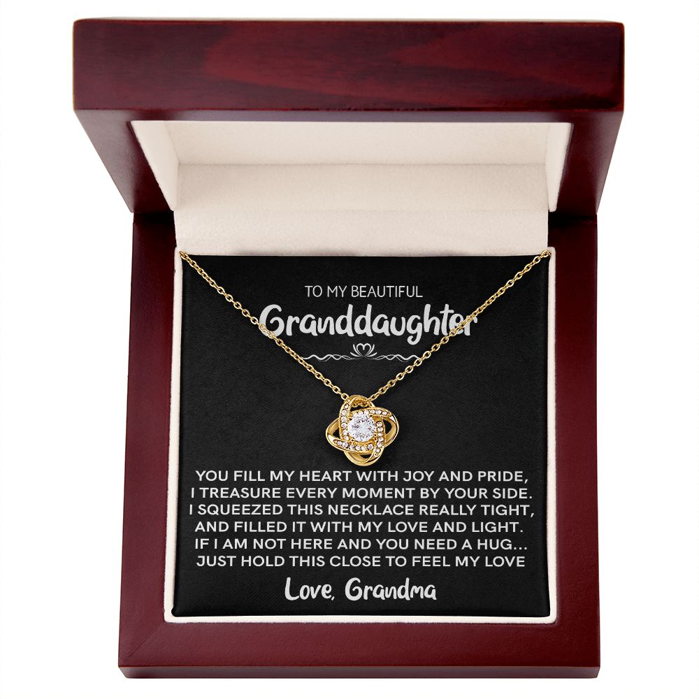 Beautiful Granddaughter (Love, Grandma) - Joy & Pride | 14k White Gold Necklace