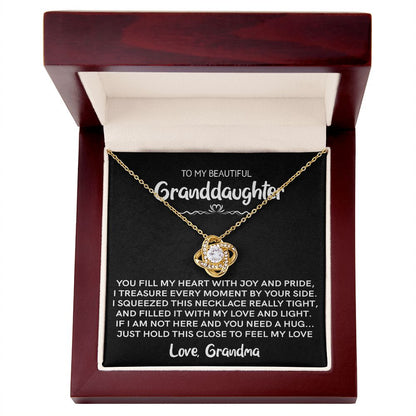 Beautiful Granddaughter (Love, Grandma) - Joy & Pride | 14k White Gold Necklace