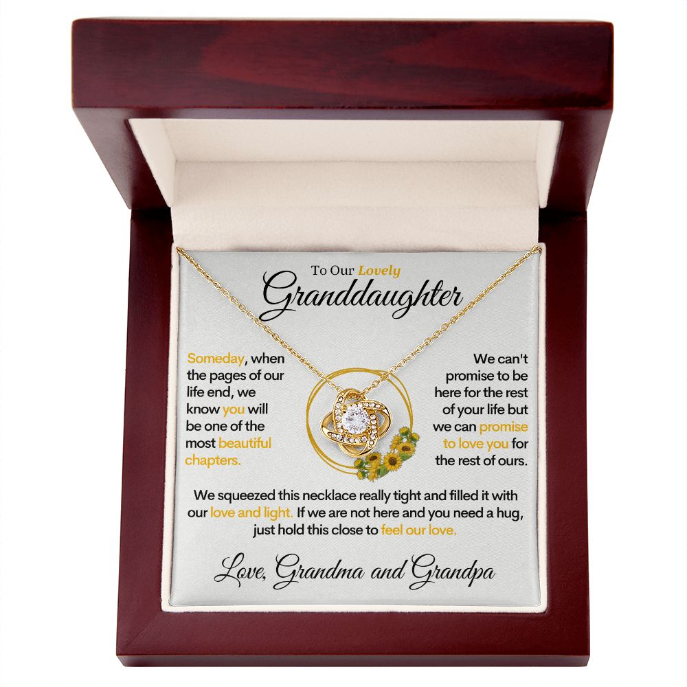 To Our Lovely Granddaughter (Love, Grandma & Grandpa) – Beautiful 14k Gold Necklace for Grand Daughters