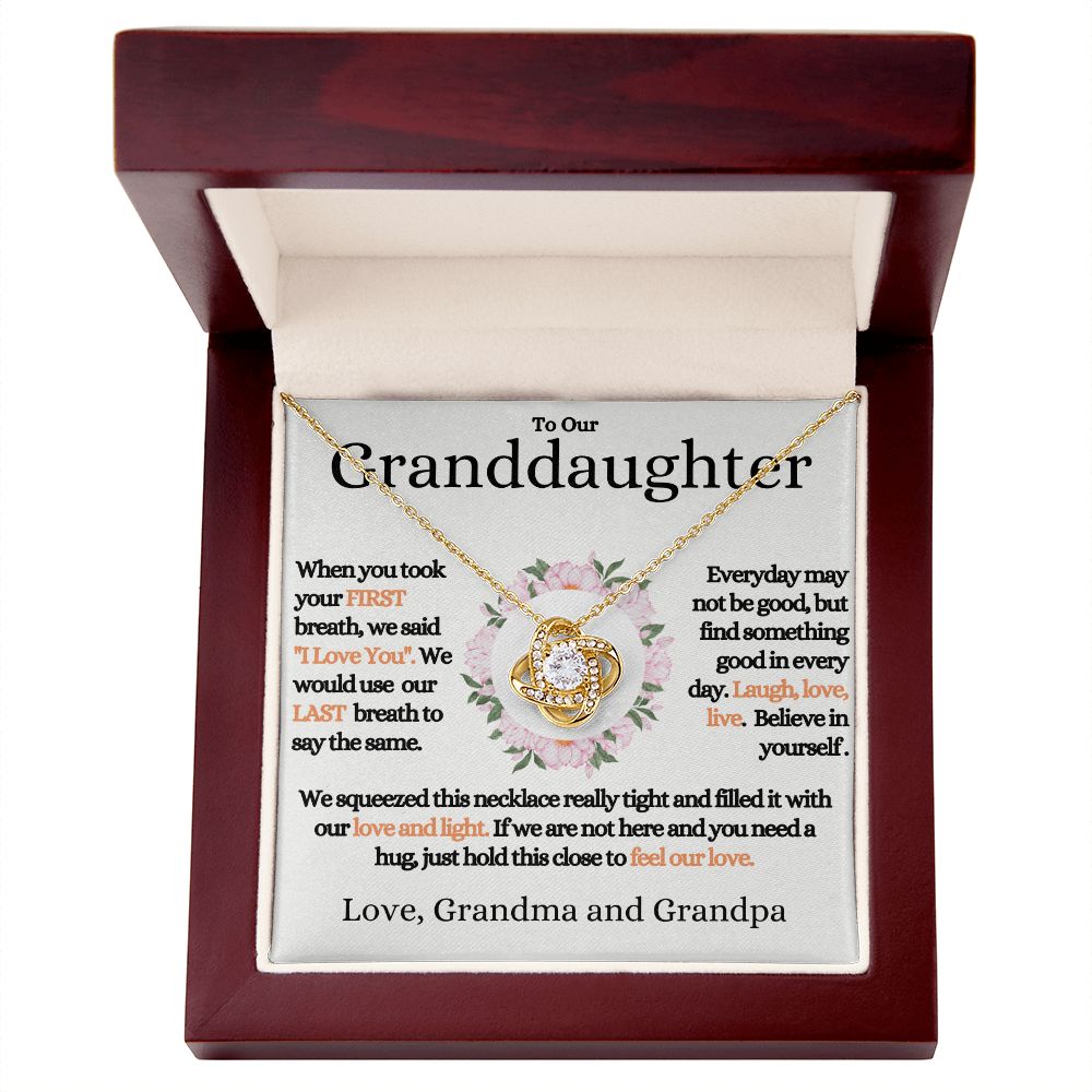 Our Granddaughter - (Love Grandma & Grandpa) | Stainless Steel and 14k Gold Necklace