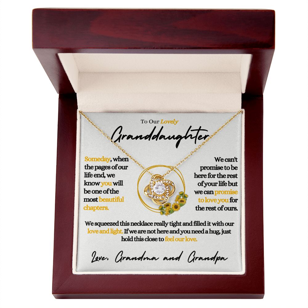 Granddaughter Necklace (Grandma and Grandpa), Beautiful Gold Necklace Keepsake for Grand Daughters