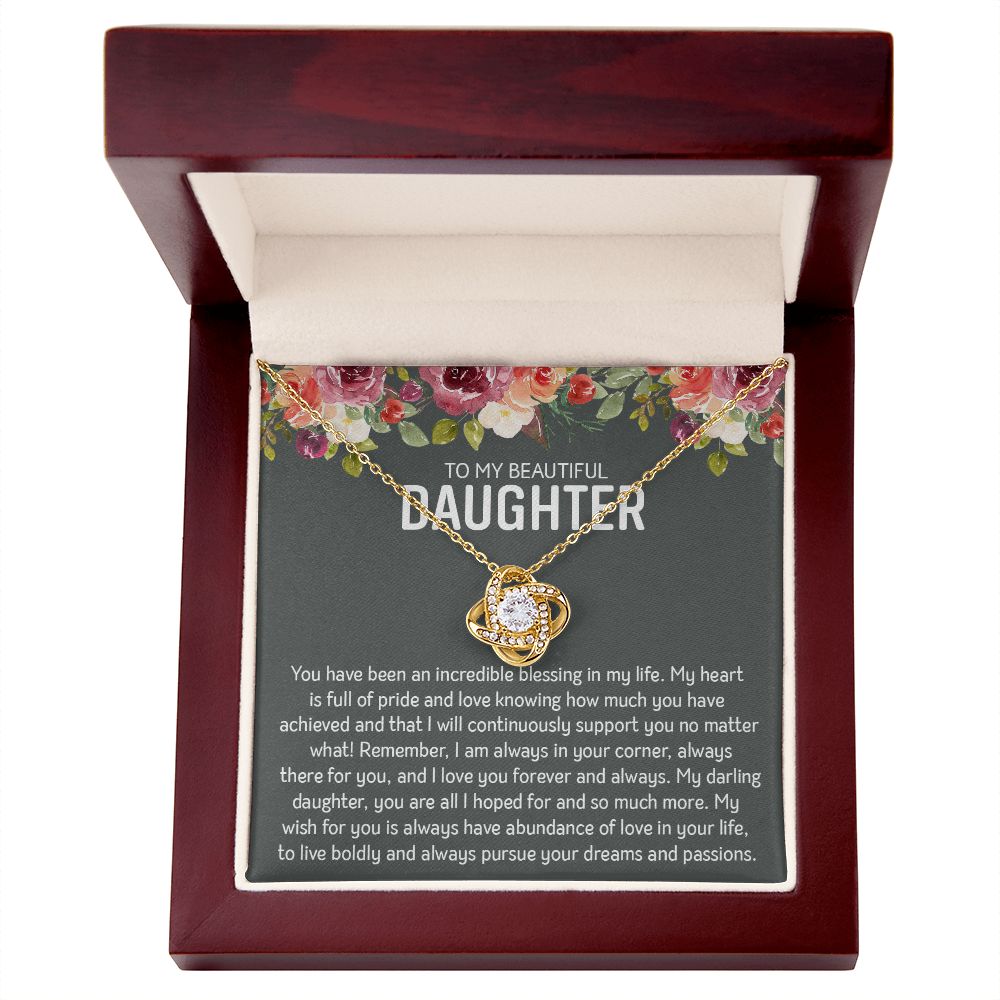 Beautiful Daughter - Blessings | 14k White Gold and Stainless Steel Necklace