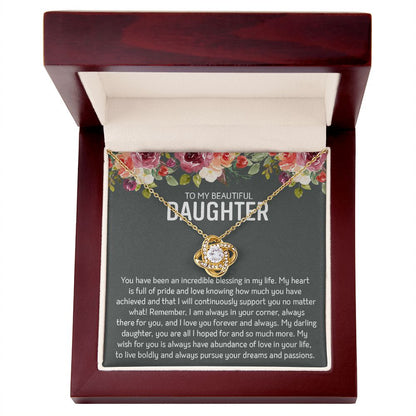 Beautiful Daughter - Blessings | 14k White Gold and Stainless Steel Necklace