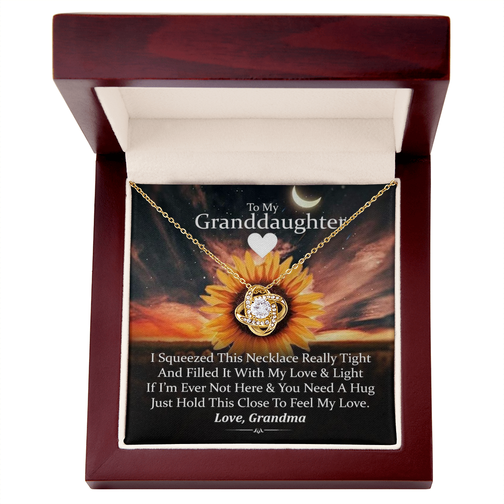 To My Granddaughter - Filled With Love - Gold and Stainless Steel Knot Necklace