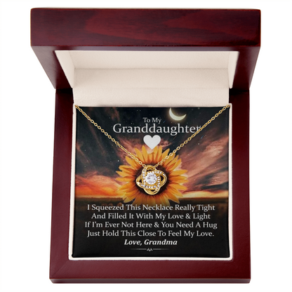 To My Granddaughter - Filled With Love - Gold and Stainless Steel Knot Necklace