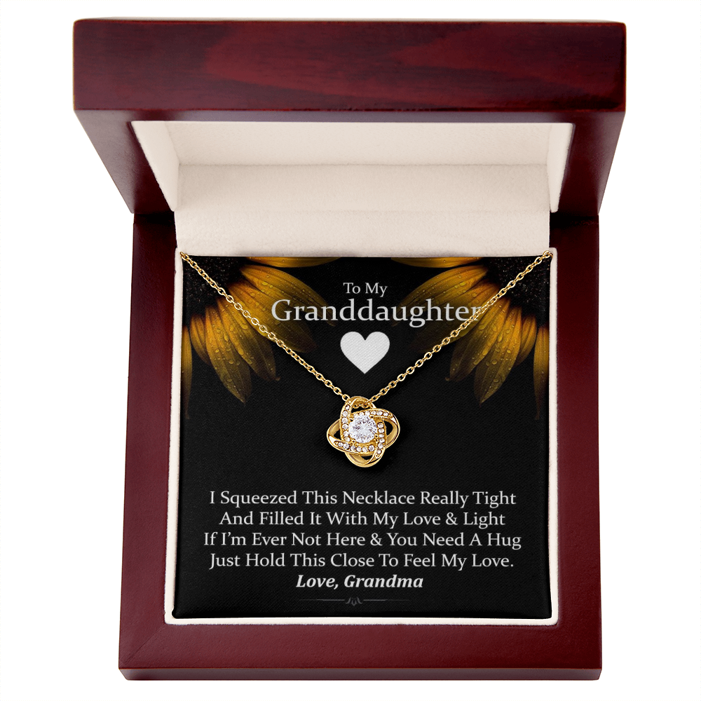 To My Granddaughter - Love and Light - Gold and Stainless Steel Knot Necklace