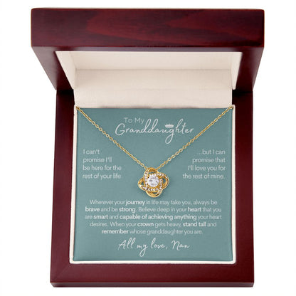 To My Granddaughter (All My Love, Nan) | 14k White Gold & Stainless Steel Necklace